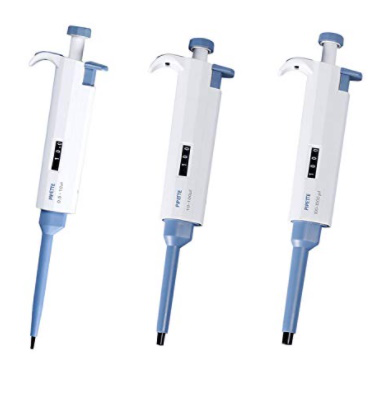 JUEGO DE 3 PIPETAS CON MULTI-VOLUMEN 0.5µ-10µL 10µL-100µL 100µL-1000µL, MICROPIPETAS DE UN SOLO CANAL DE LABORATORIO CIENTÍFICO PROFESIONAL DE ALTA PRECISIÓN PARA MUESTREO Y DISPENSACIÓN