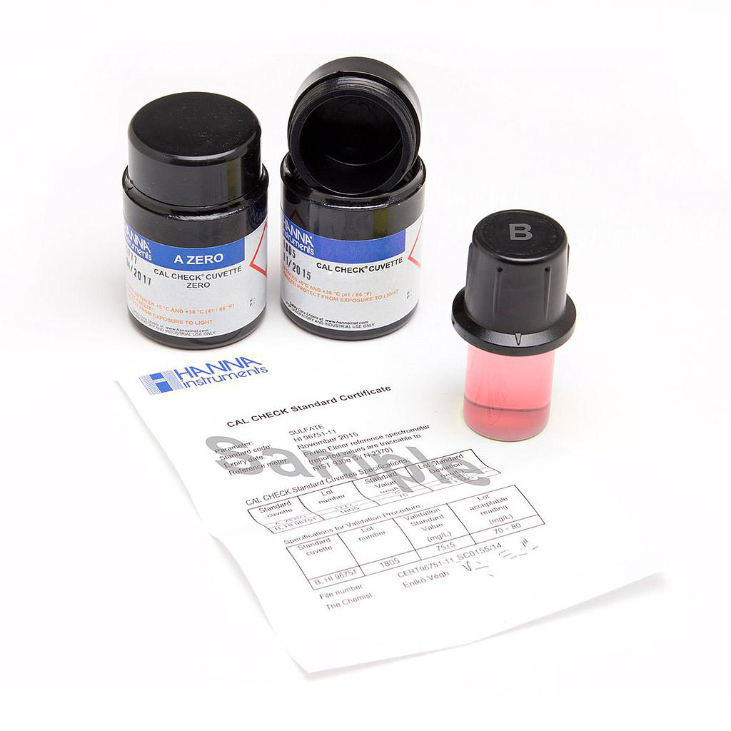 Estándares CAL Check ™ de cloro libre marca Hanna HI96701-11 para medidores HI96745, HI96101, HI96104, HI96725, HI96710