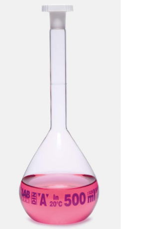 FIOLA DE VIDRIO AFORADA CLASE "A" NS 14/23 X 100 ML - ISOLAB ALEMAN - .013.01.101