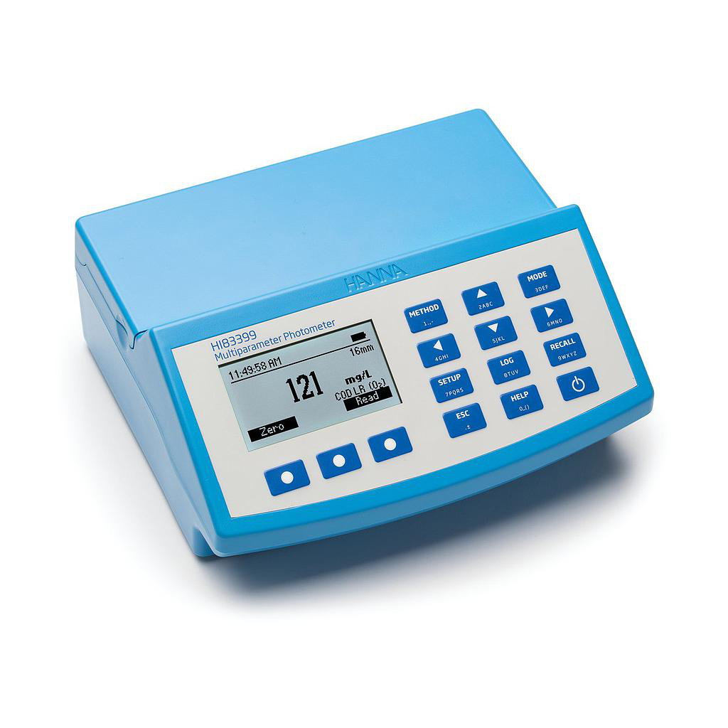 Fotómetro de agua y aguas residuales (con DQO) con accesorios Hanna Instruments HI83399