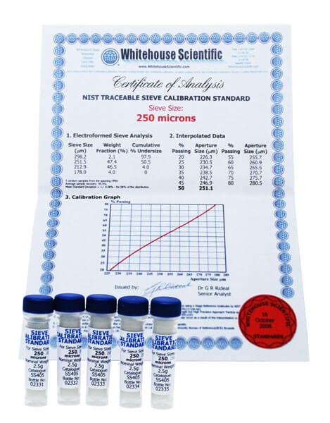 Estandar de Calibración para tamiz # 200 / Whitehouse Scientific / BS-398