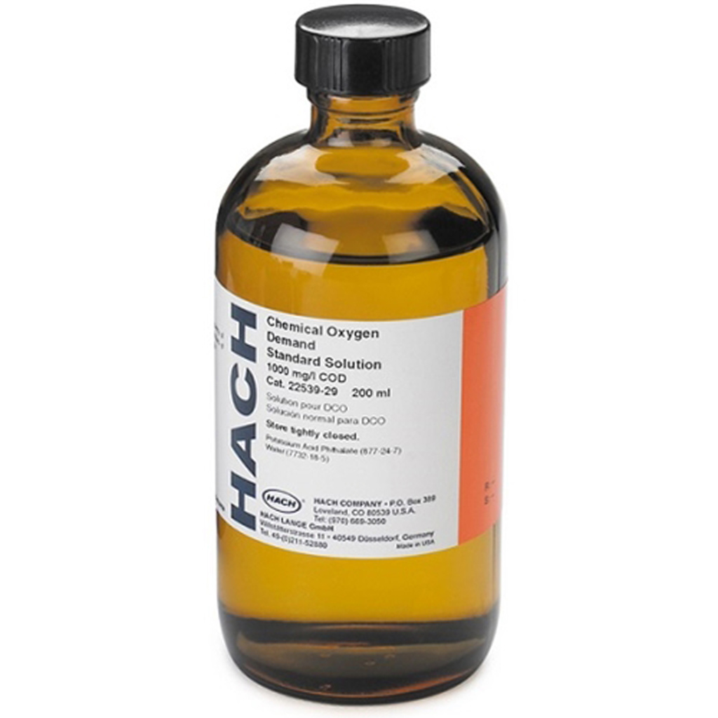 Solución estándar para DQO, 1000 mg/L de O₂ (NIST), 200 mL, Hach 2253929