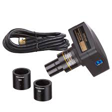 Cámara de microscopio con montura C CMOS color de alta velocidad USB 3.0 de 18 MP con lente de reducción y portaobjetos de calibración AmScope MU1803-HS