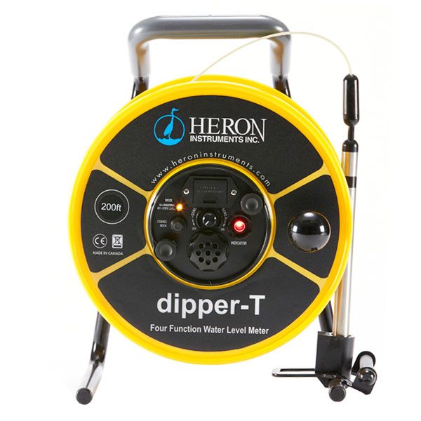 Medidor de nivel de agua de cuatro funciones dipper-T con sonda de 5/8" e incrementos métricos, 450 m Heron Instruments 1100-450M