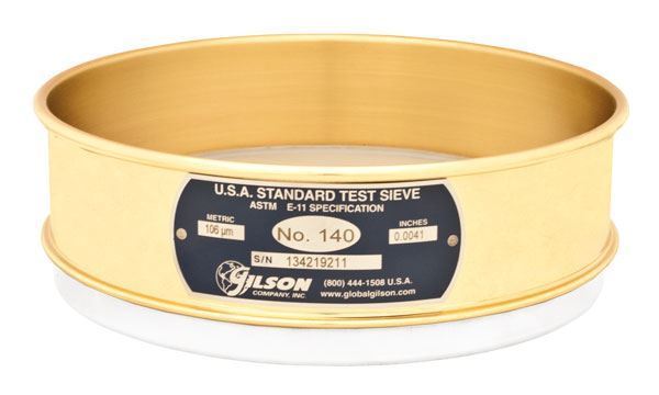 Tamiz de 8", latón/inoxidable, altura completa, n.º 325 Gilson V8CF #325