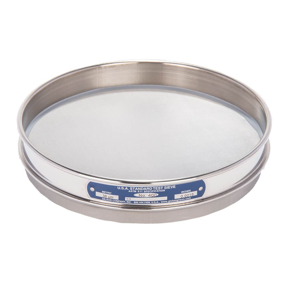 Tamiz de 8 ", todo inoxidable, media altura, No. 60 (250 um) Gilson V8SH # 60